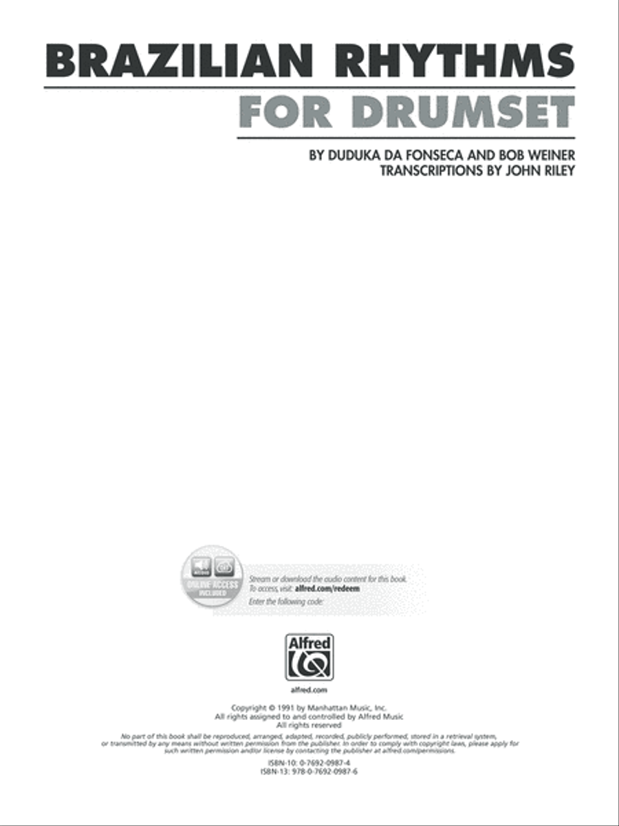 Brazilian rhythms for drumset top