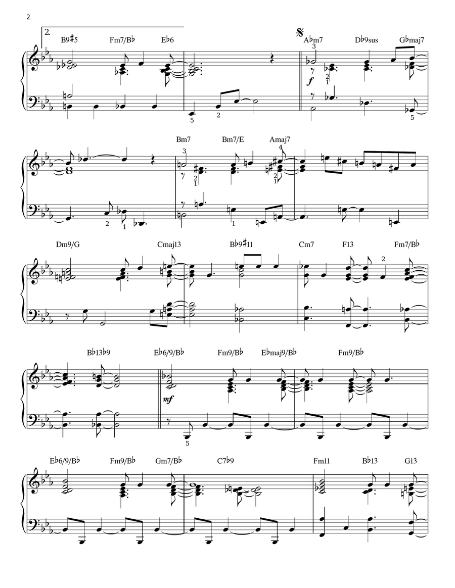 When Lights Are Low [Jazz version] (arr. Brent Edstrom) Piano Solo scores gallery preview page 2