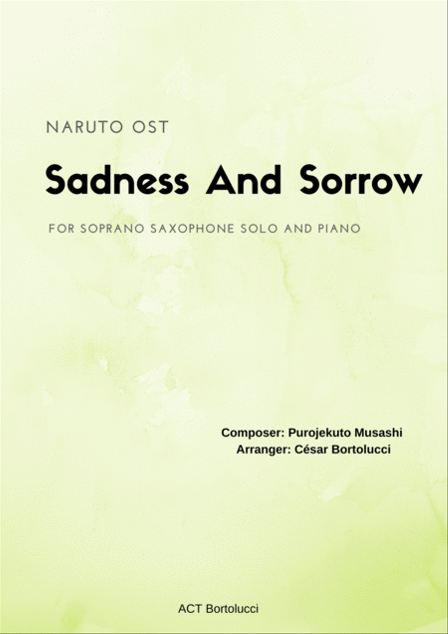 Sadness And Sorrow Soprano Saxophone scores gallery preview page 1
