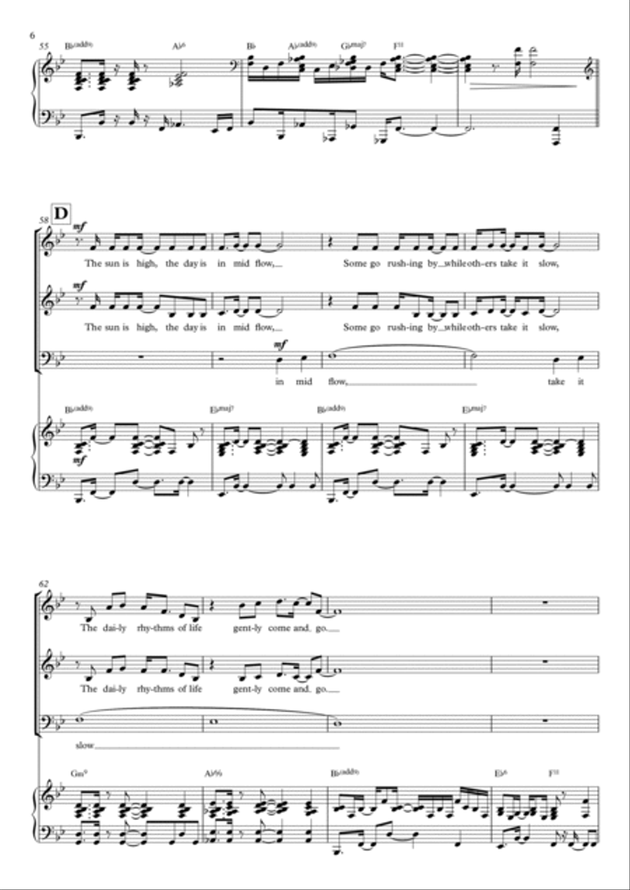 Ordinary Day for SAB Choir 3-Part scores gallery preview page 6