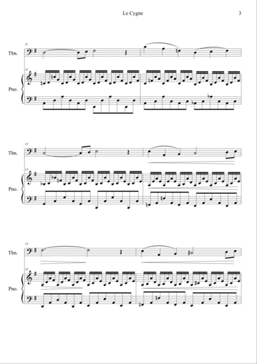 Le Cygne (Le Carnaval des Animaux) Easy Piano scores gallery preview page 3