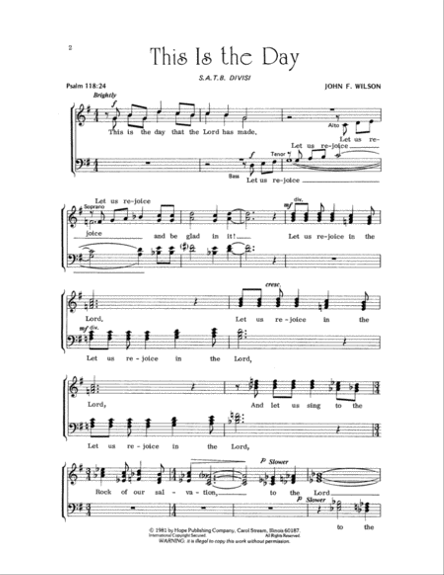 This Is the Day/Think on These Things 4-Part scores gallery preview page 2