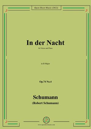 Book cover for Schumann-In der Nacht,Op.74 No.4,in B Major