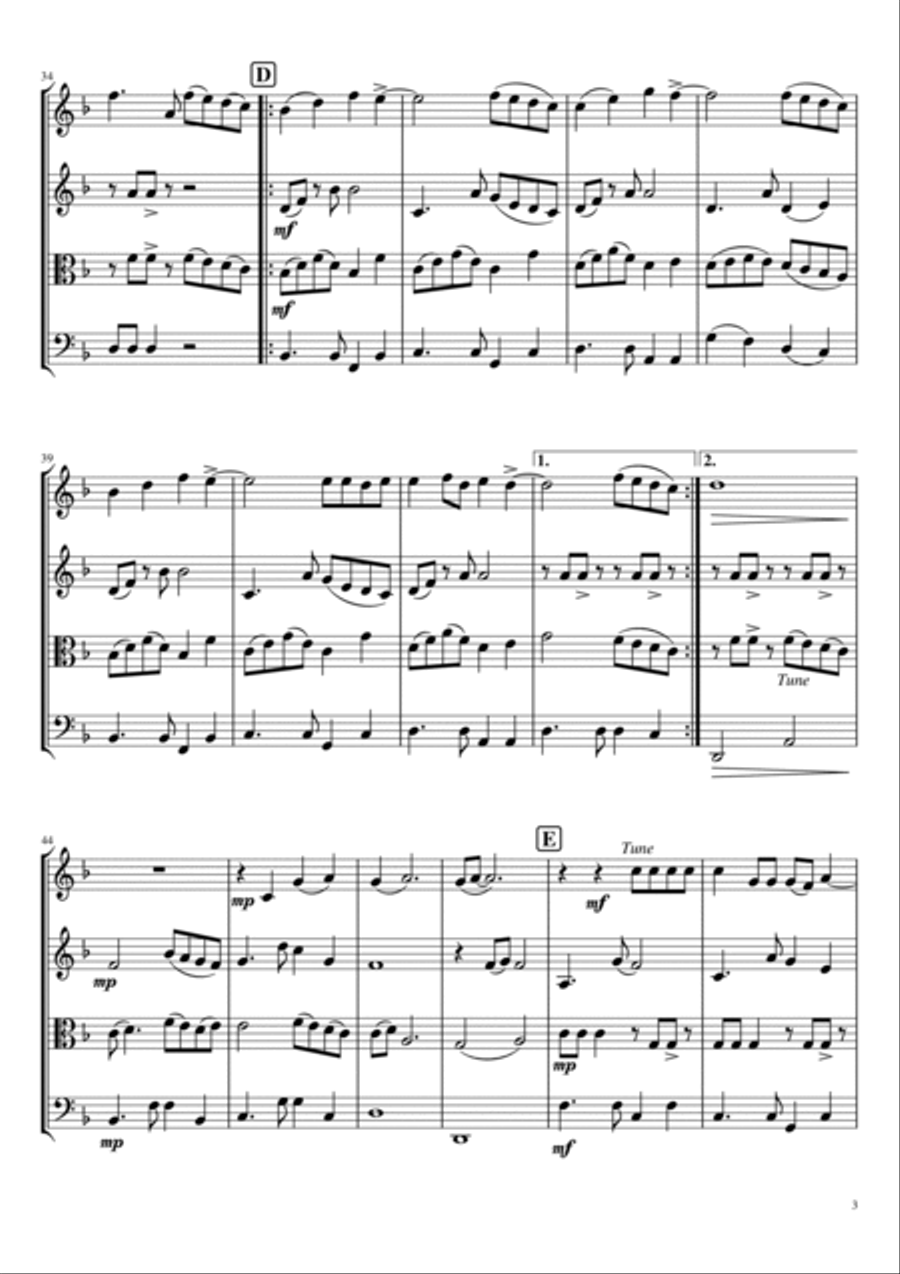 Darte Un Beso String Quartet scores gallery preview page 3