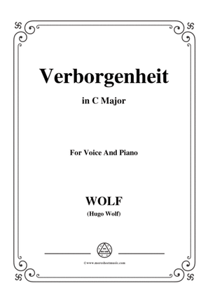 Wolf-Verborgenheit in C Major,for Voice and Piano