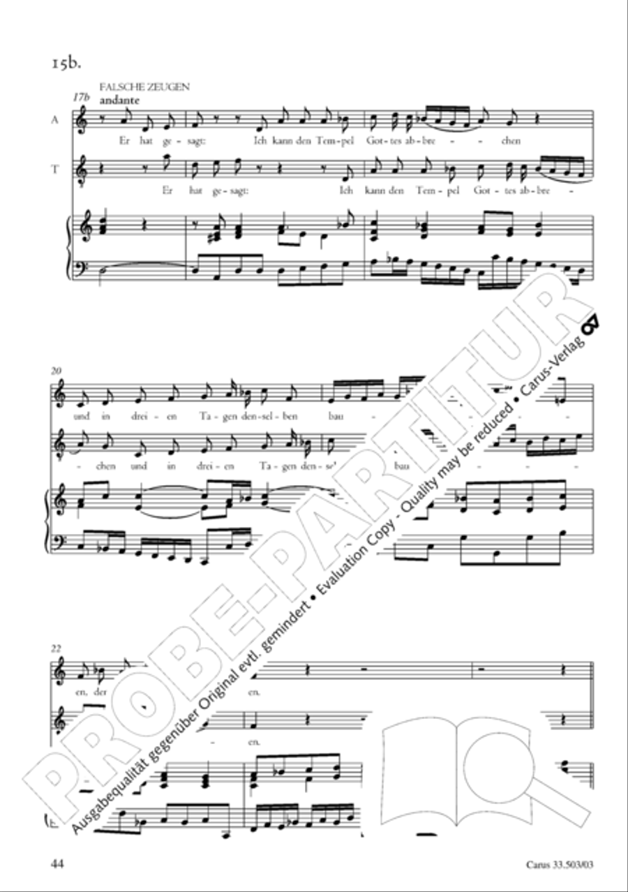 Passion according to St. Matthew (Passions-Musik nach dem Evangelisten Matthaus) SSATB scores gallery preview page 45