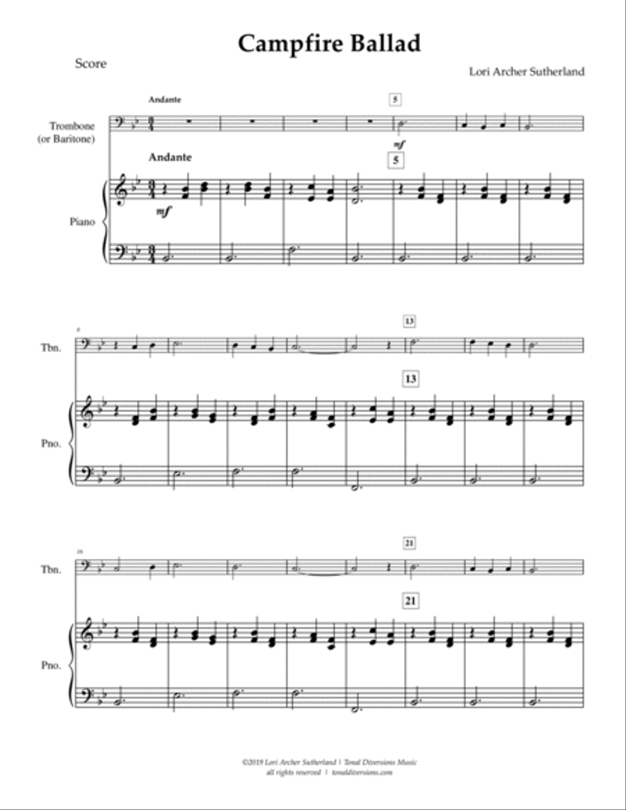 Campfire Ballad Campfire Ballad Easy Piano scores gallery preview page 2