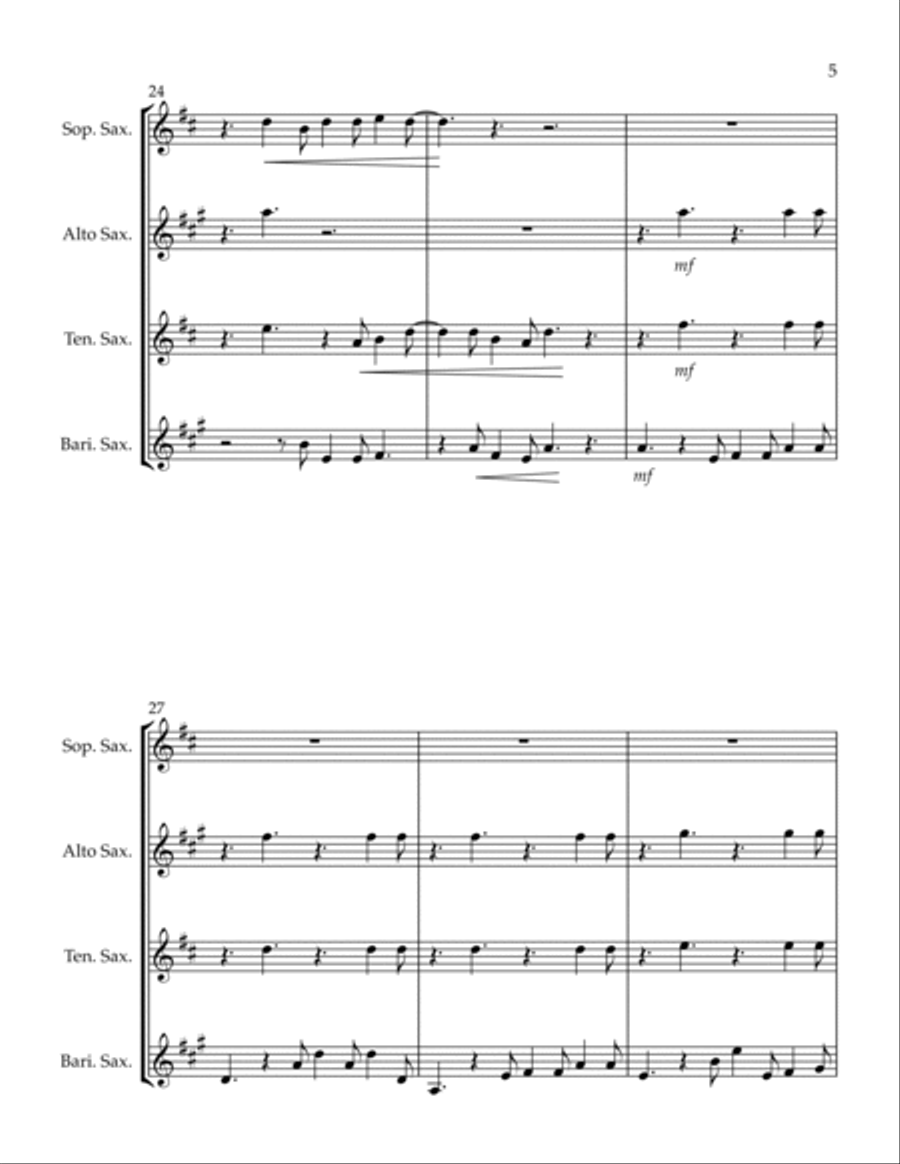 Naruto's Daily Life Naruto's Daily Life Woodwind Quartet scores gallery preview page 5