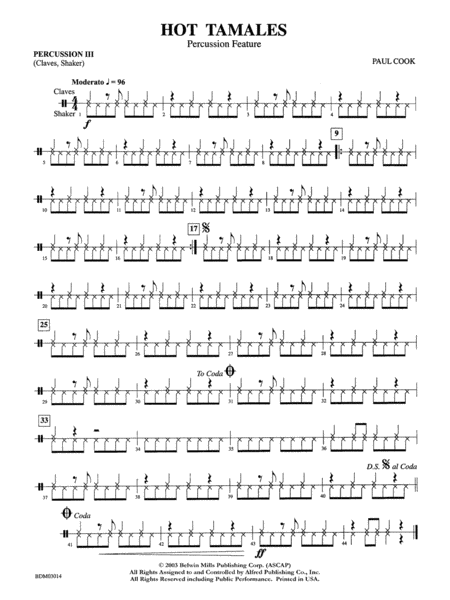 Hot Tamales (Percussion Feature): 3rd Percussion