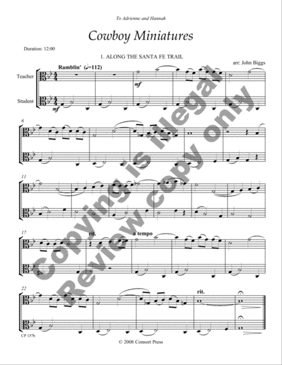 Cowboy Miniatures (Viola Version) Viola scores gallery preview page 18