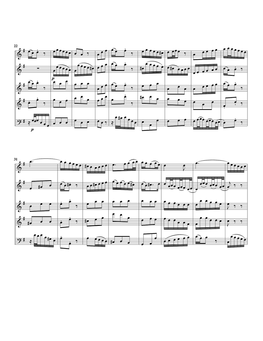 Et exultavit Spiritus meus from Magnificat, BWV 243 (arrangement for 5 recorders) Recorder scores gallery preview page 2
