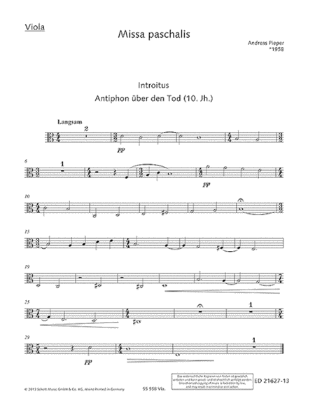 Missa Paschalis Viola Part