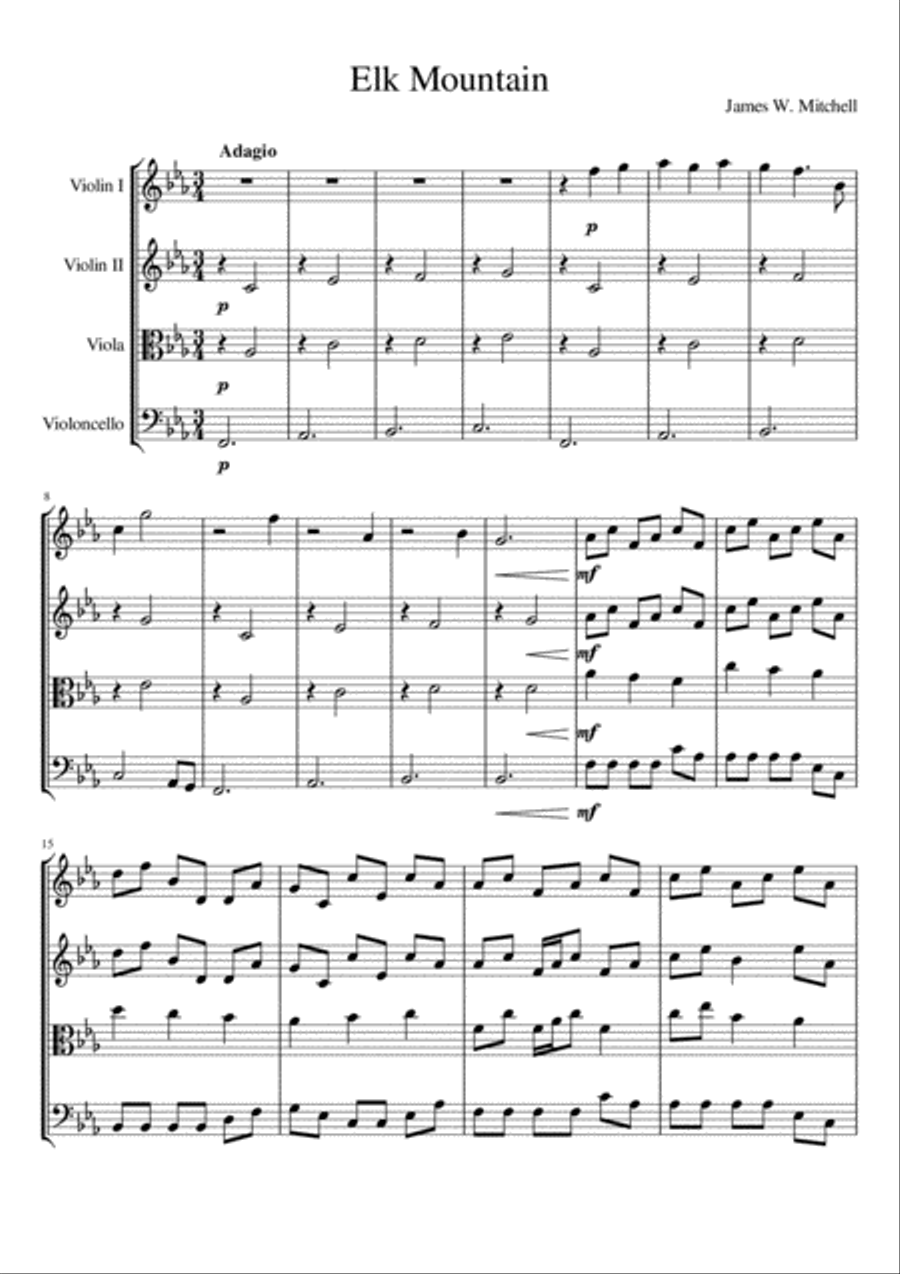 Elk Mountain String Quartet scores gallery preview page 1