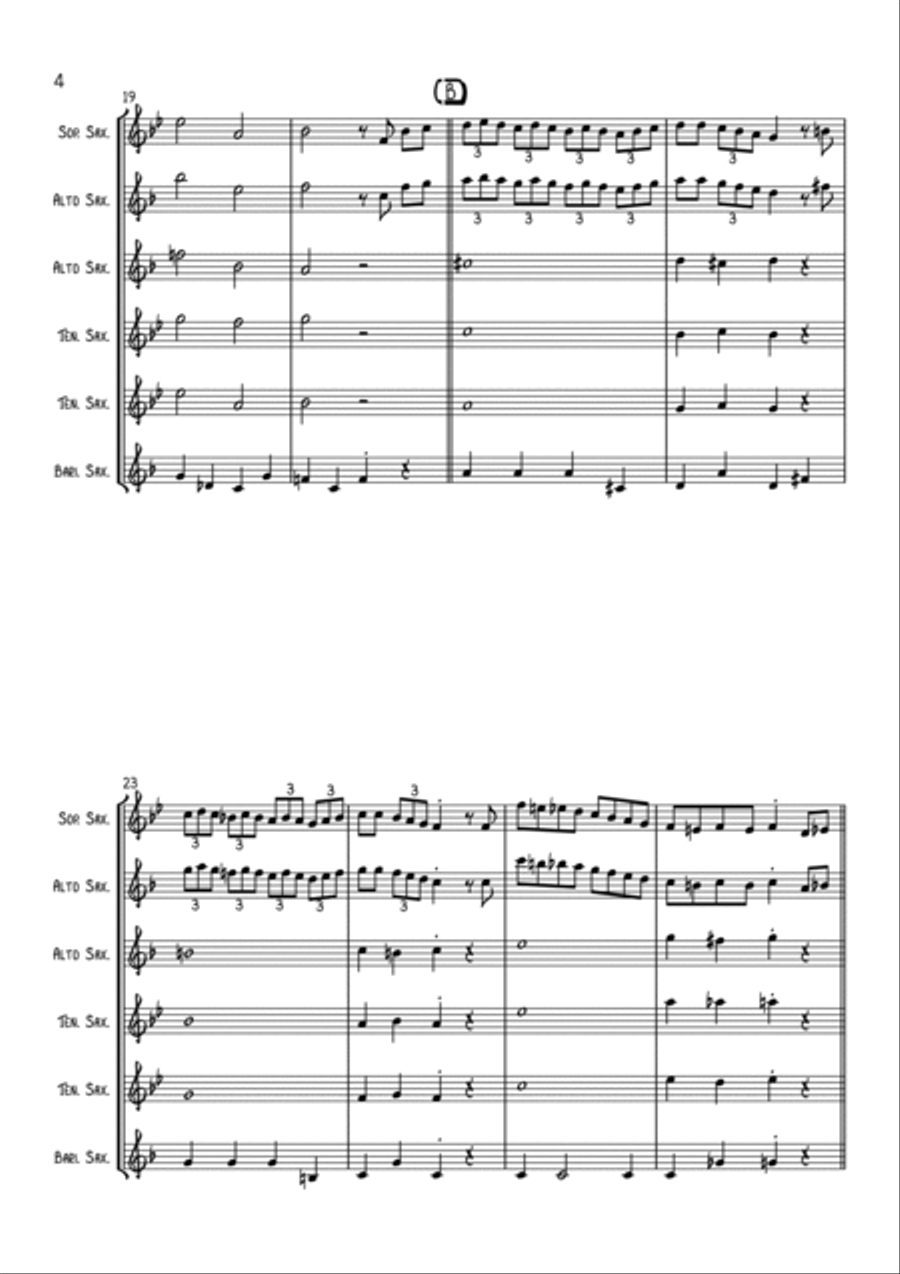 It's Beginning To Look Like Christmas Saxophone Quintet scores gallery preview page 4