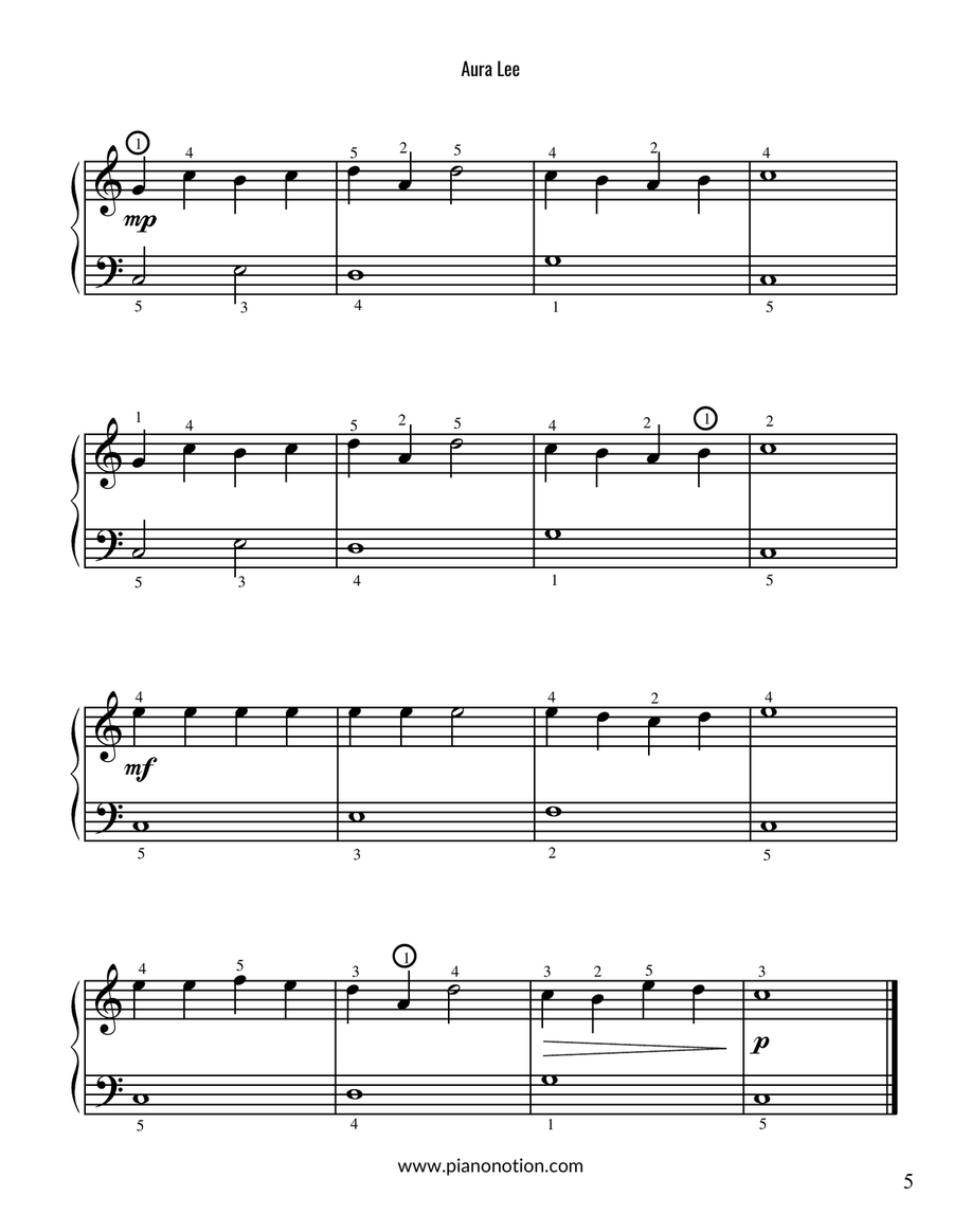 77 Easy Piano Songs from Around the World for Beginner Pianists (Easy Piano Solo) Easy Piano scores gallery preview page 5