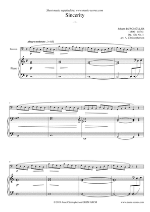 Sincerity - Burgmuller Op.100, No.1 - Bassoon and Piano