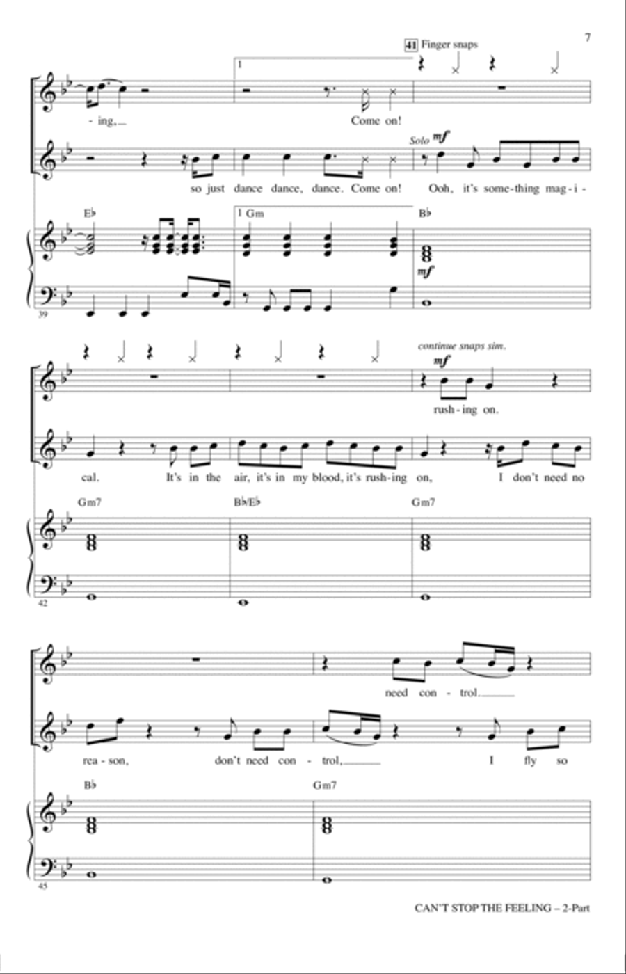 Can't Stop The Feeling (from Trolls) (arr. Mac Huff) 2-Part scores gallery preview page 6