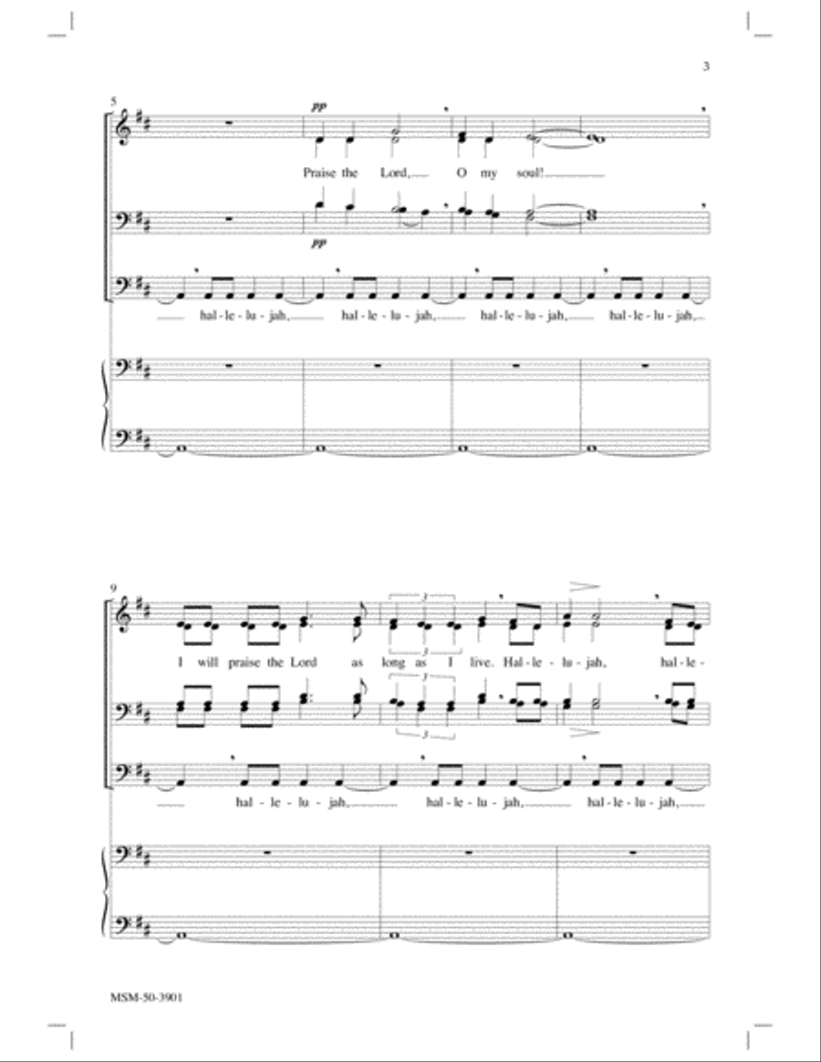 Psalm 146: I'll Praise My Maker While I've Breath Divisi scores gallery preview page 3