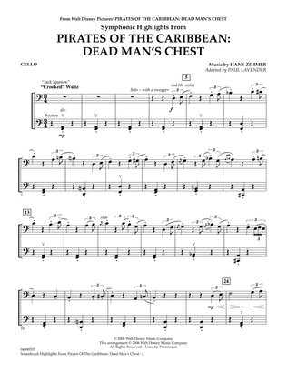 Book cover for Soundtrack Highlights from Pirates Of The Caribbean: Dead Man's Chest - Cello