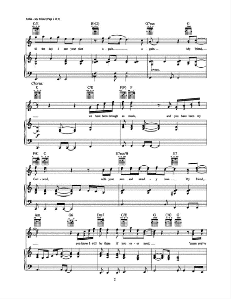 My Friend My Friend Piano, Vocal, Guitar scores gallery preview page 2