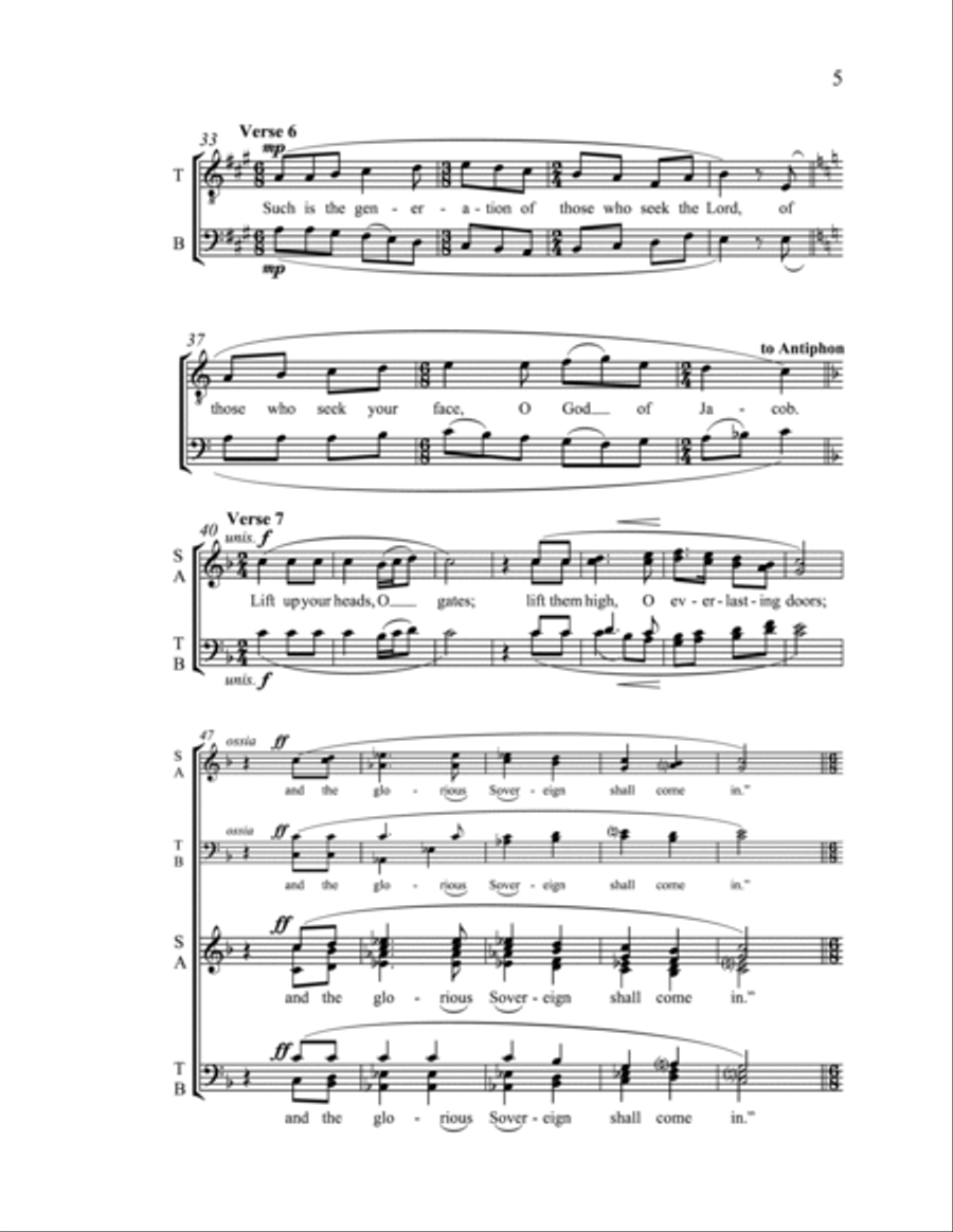 Psalm 24 4-Part scores gallery preview page 4