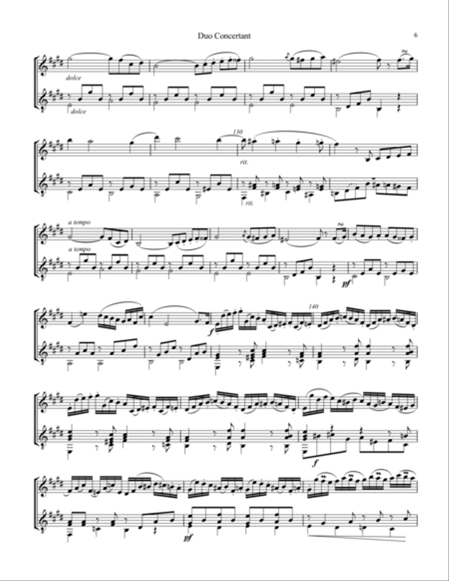 Duo Concertant, Op. 25, Maestoso (i) for violin and guitar String Duet scores gallery preview page 6