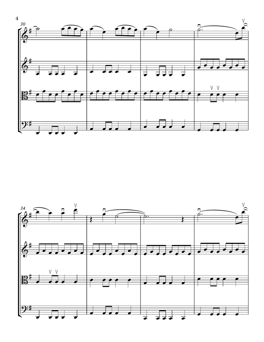 Wildest Dreams String Quartet scores gallery preview page 4
