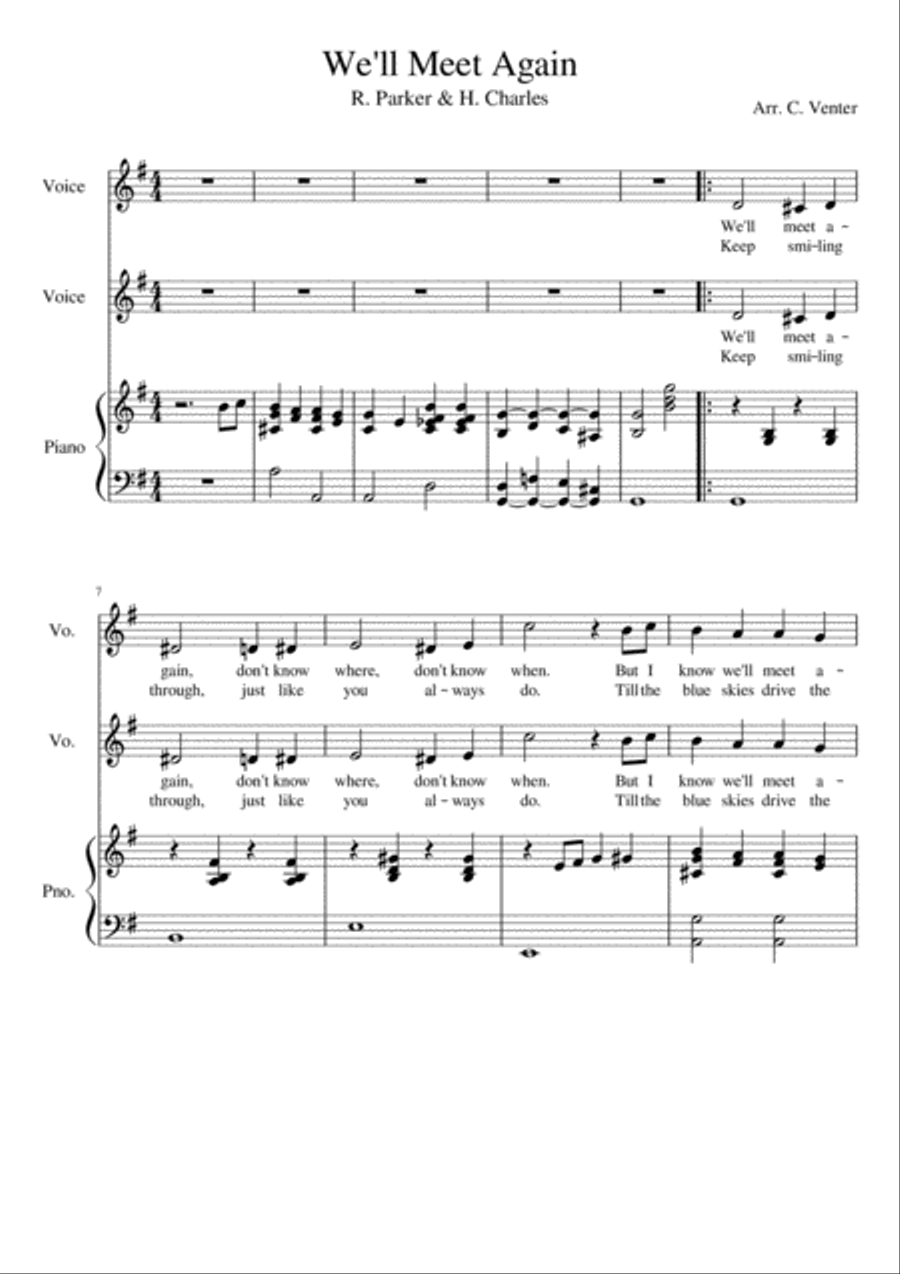 We'll Meet Again Easy Piano scores gallery preview page 1