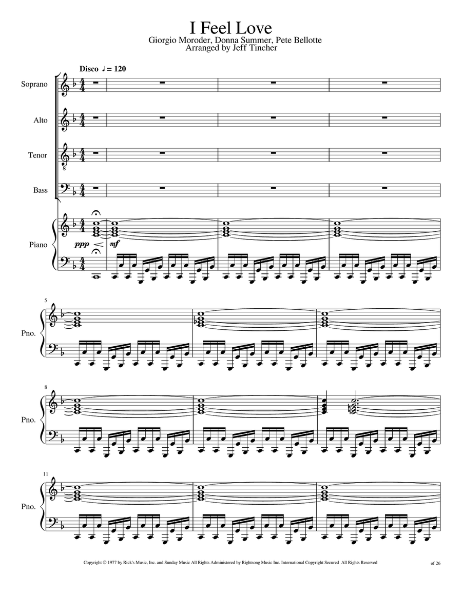 I Feel Love 4-Part scores gallery preview page 2