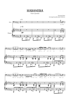 Bizet • Habanera from Carmen in Ab minor [Abm] | bass voice sheet music with piano accompaniment