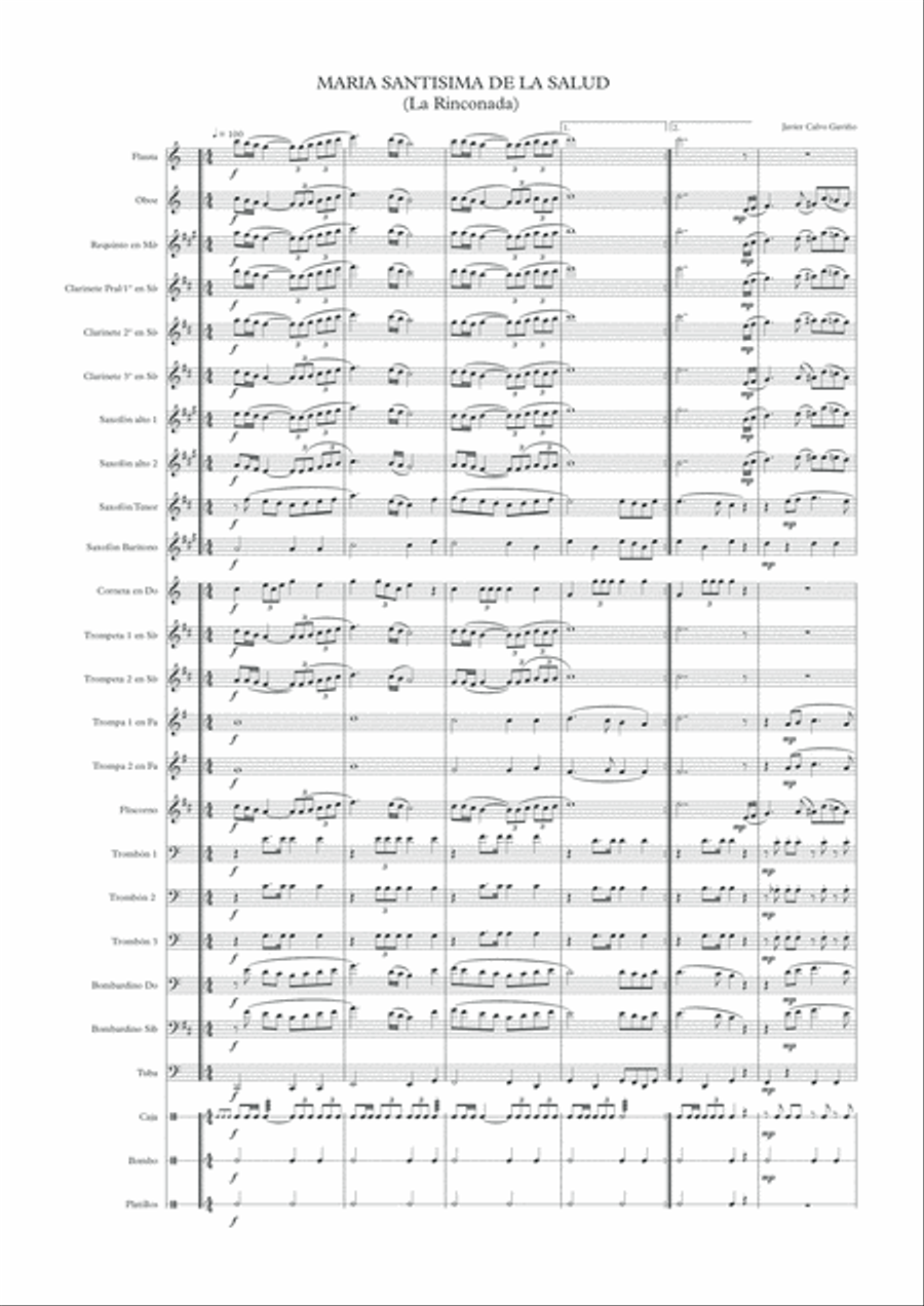 Maria Stma. De la Salud Concert Band scores gallery preview page 2