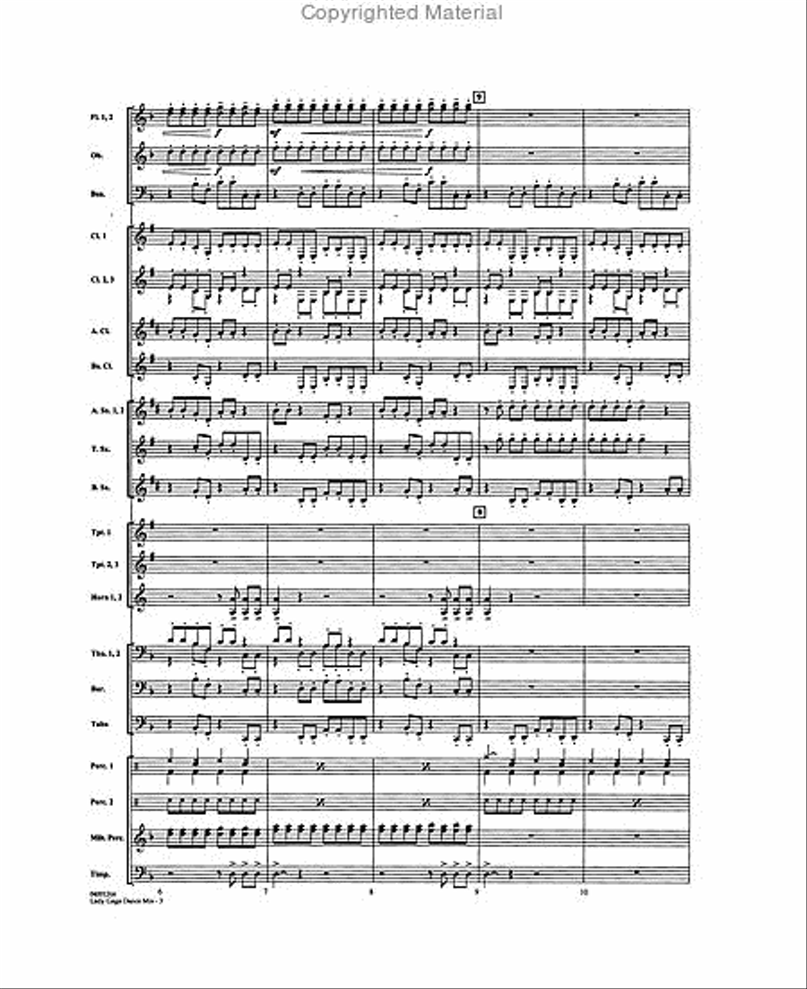 Lady Gaga Dance Mix Concert Band scores gallery preview page 3