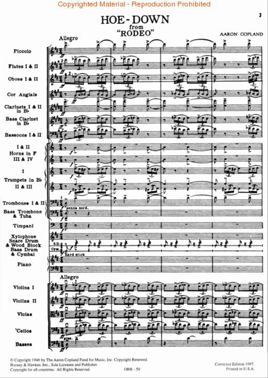 Hoe Down (from Rodeo) Orchestra scores gallery preview page 2