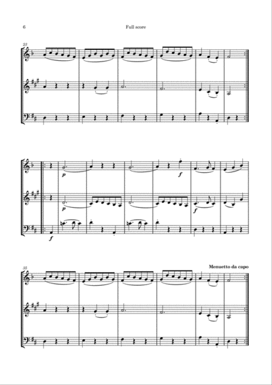 J. Haydn: Divertimento in G major Hob IX:53 Woodwind Trio scores gallery preview page 6