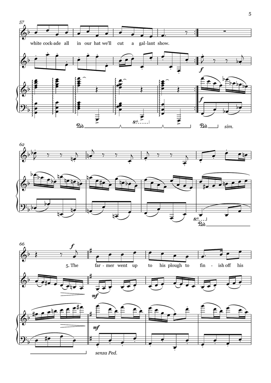 The Nutting Girl (folk-song arranged for upper voice, piano and optional melody instrument) Piano, Vocal scores gallery preview page 6