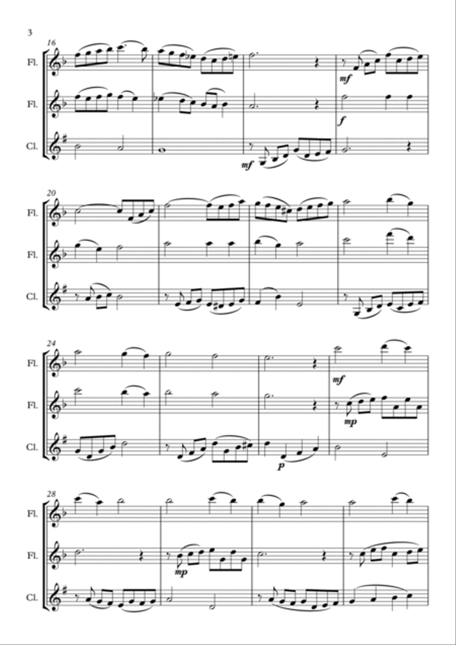 Fairest Lord Jesus (Beautiful Savior, Crusaders' Hymn), for Woodwind Trio Woodwind Trio scores gallery preview page 4