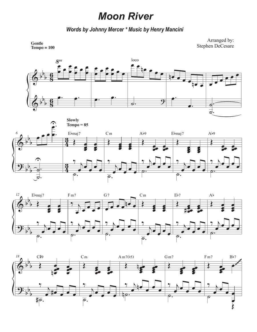 Moon River Moon River Piano scores gallery preview page 5