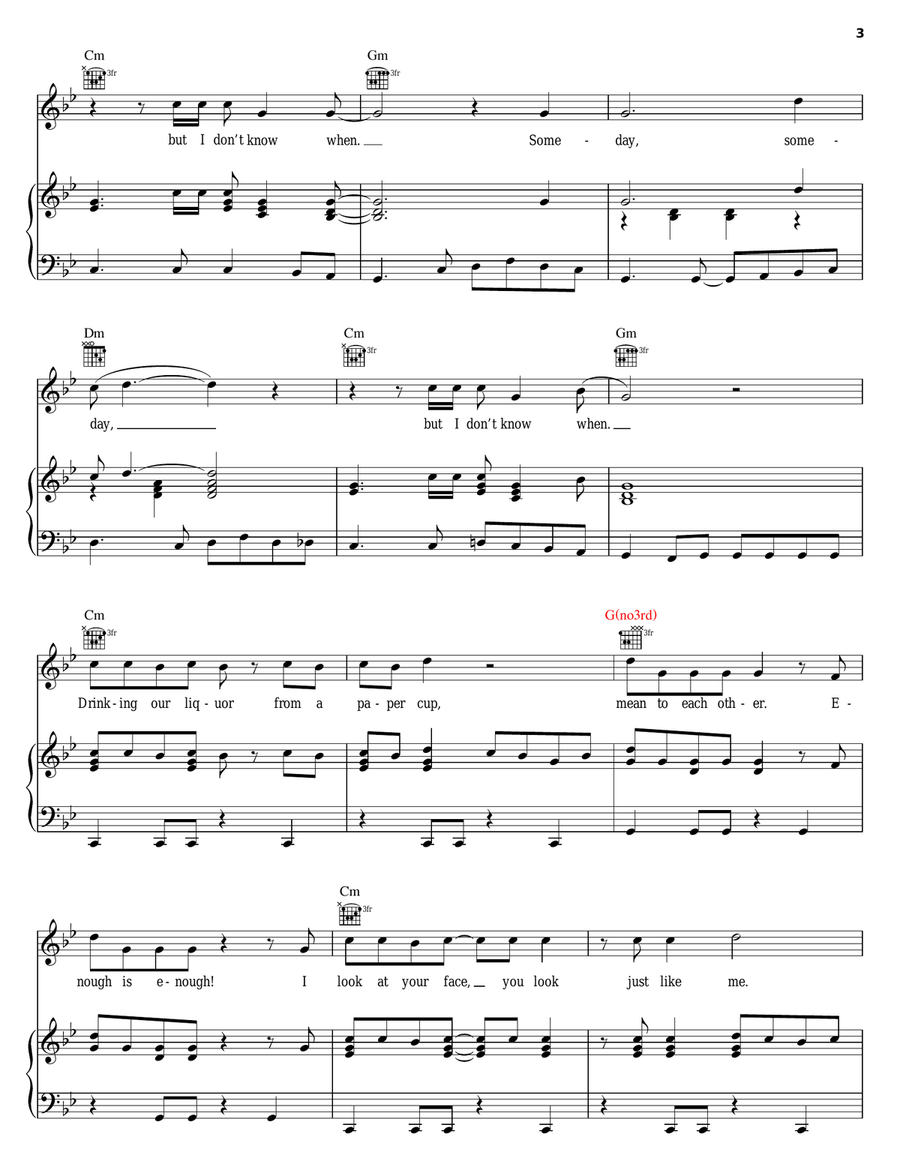 Someday Piano, Vocal, Guitar scores gallery preview page 3