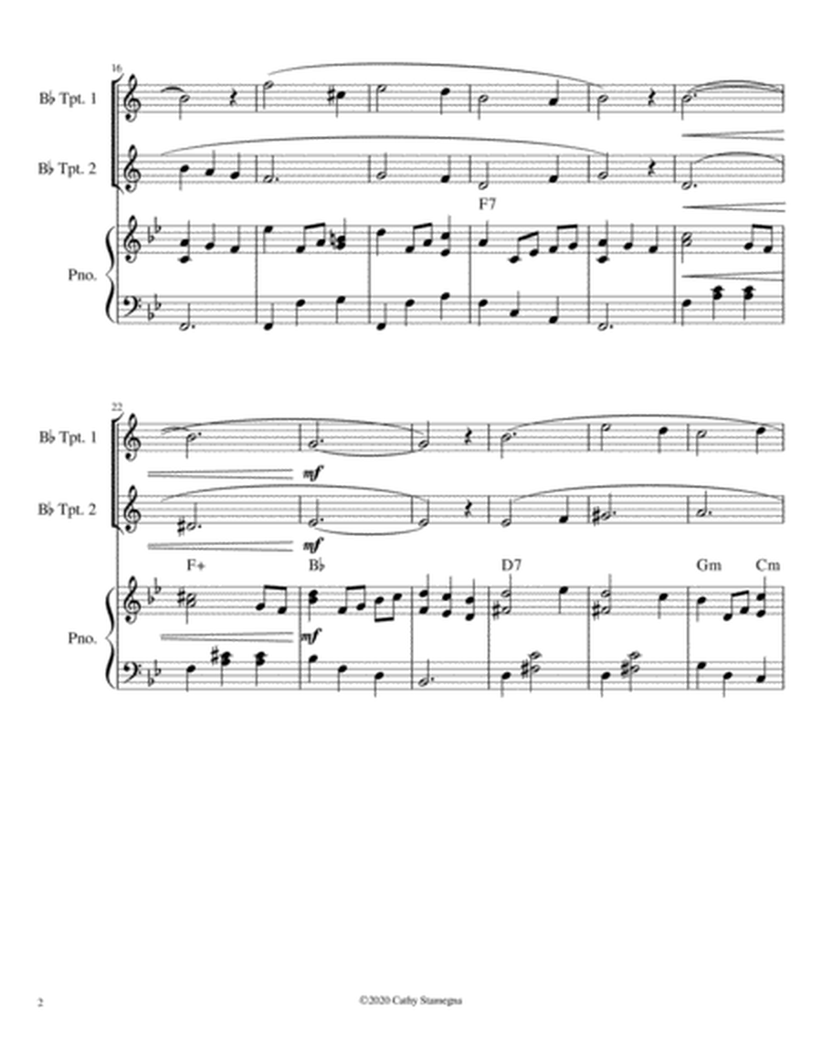 Let Me Call You Sweetheart (Bb Trumpet Duet, Chords, Piano Accompaniment) image number null