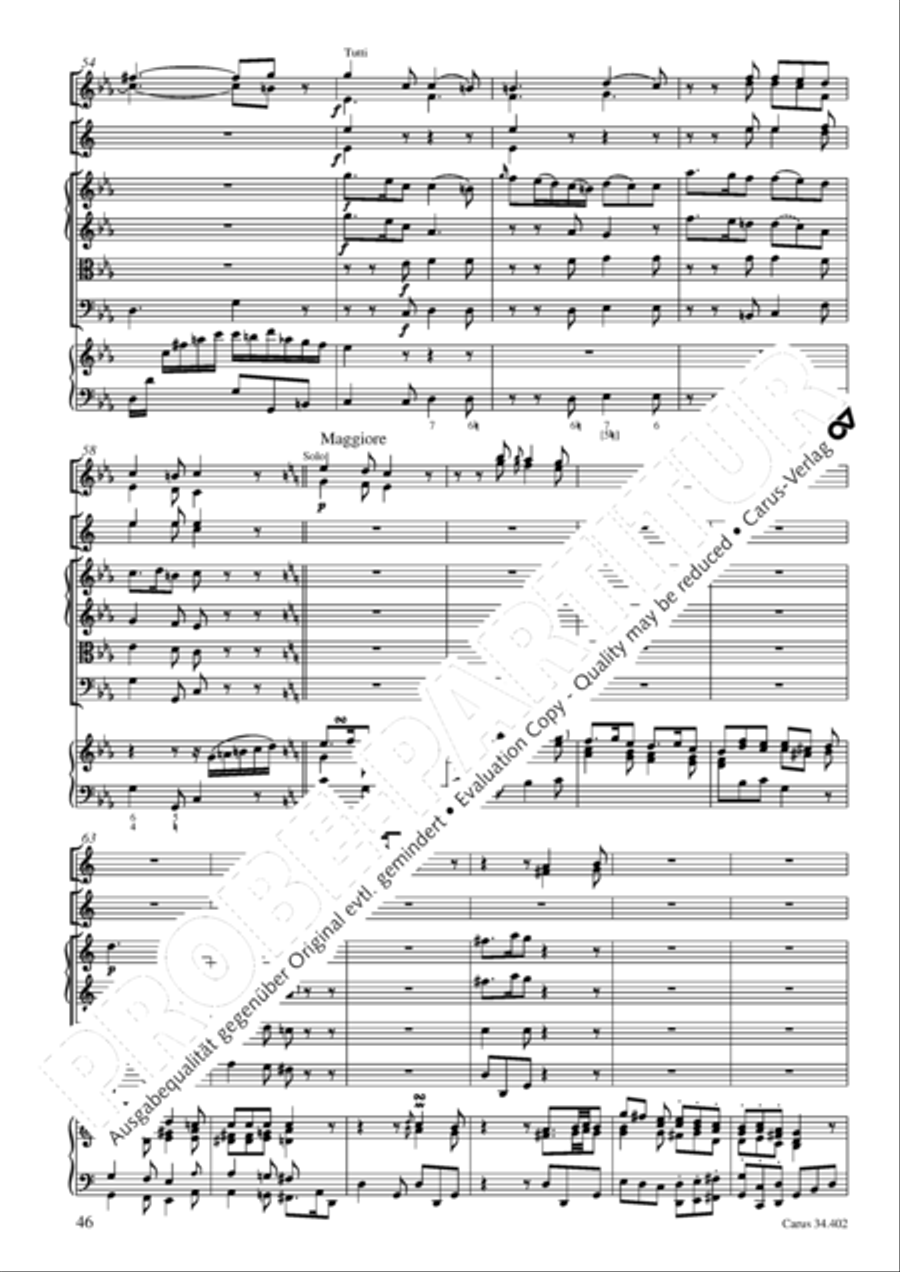 Concerto grosso for cembalo or piano Horn scores gallery preview page 47