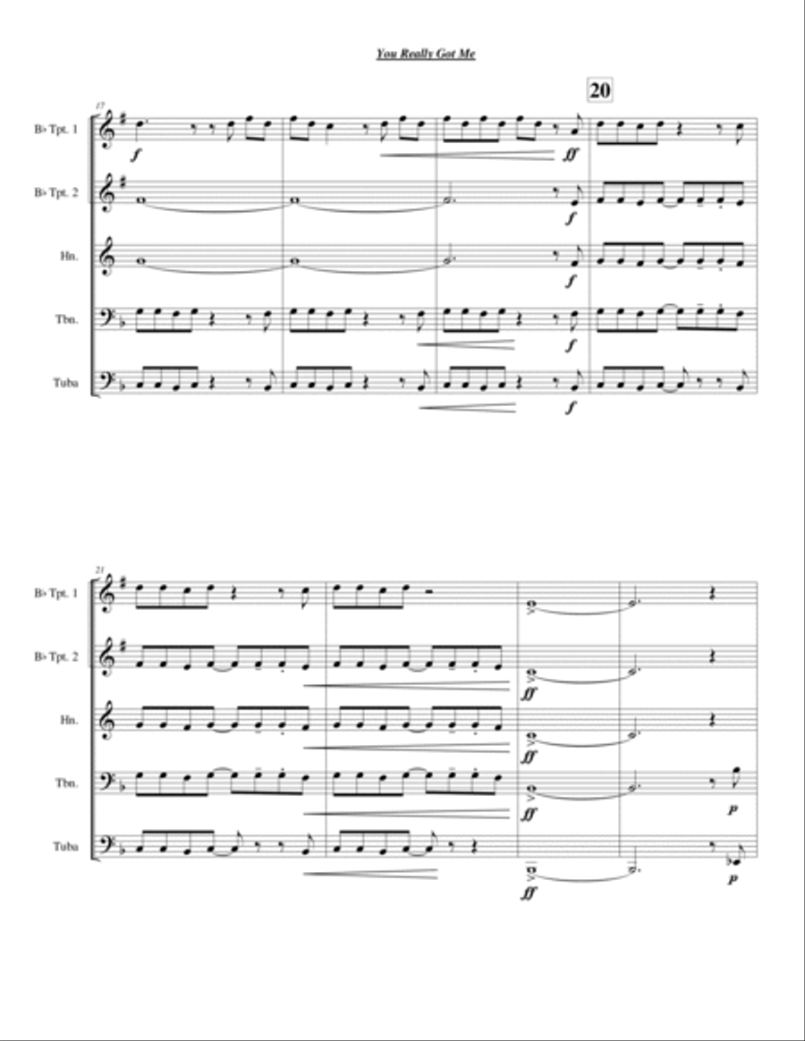 You Really Got Me Chamber Music scores gallery preview page 3