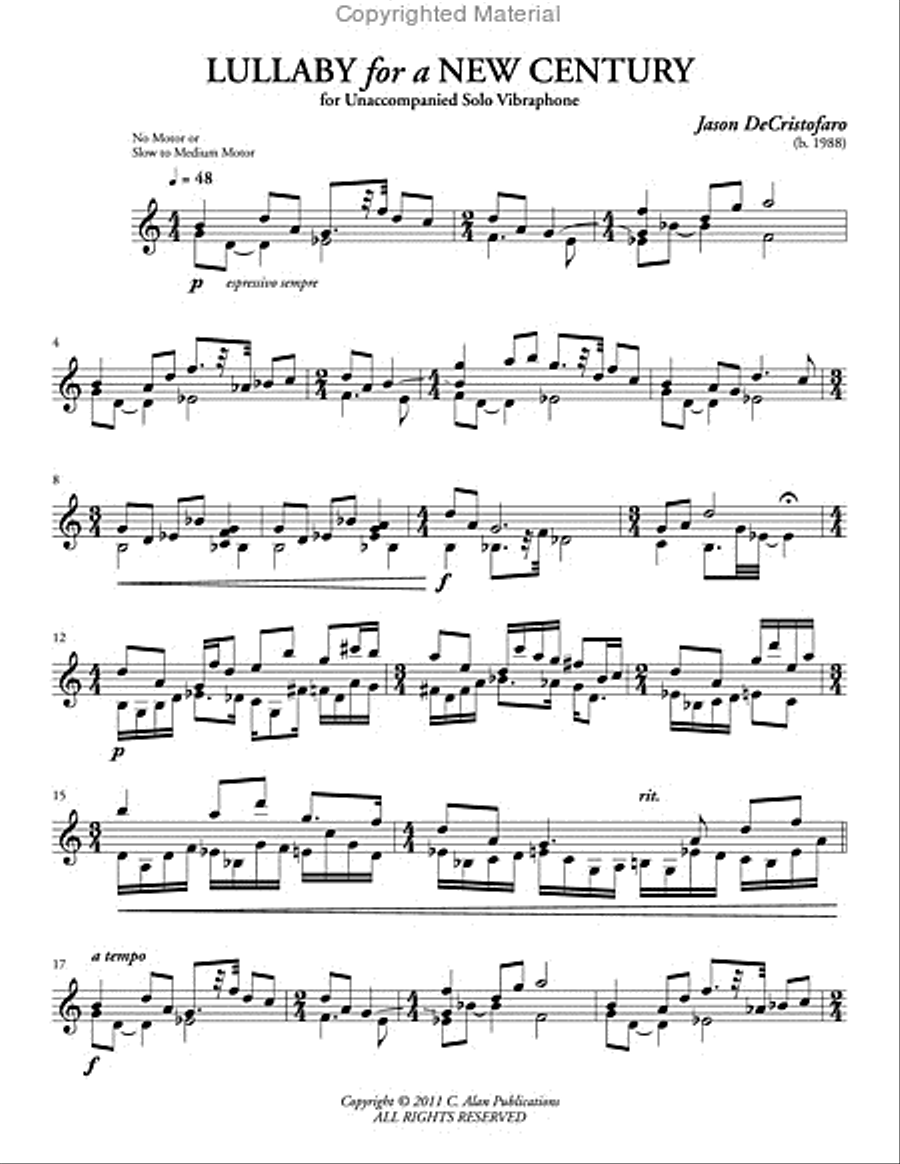 Lullaby for a New Century Percussion scores gallery preview page 2