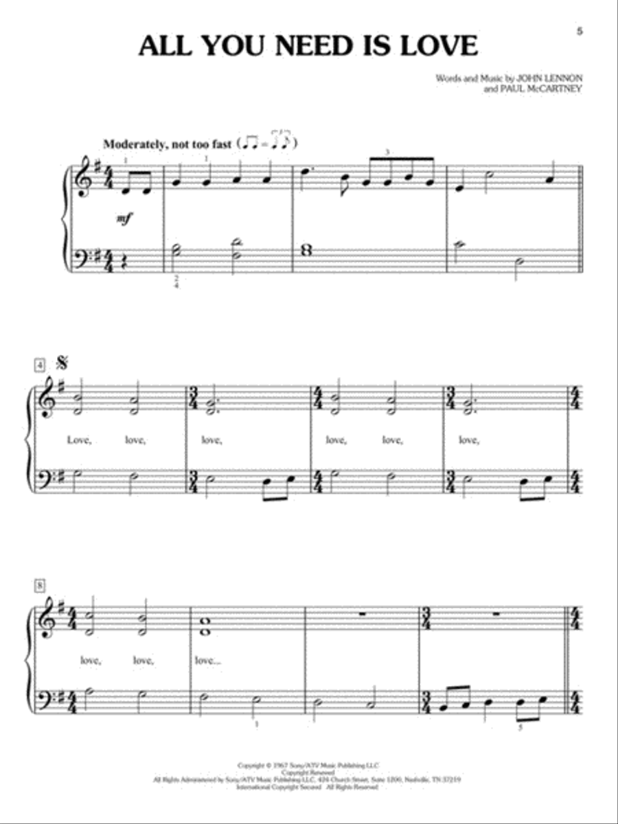 The Beatles for Kids Easy Piano scores gallery preview page 4