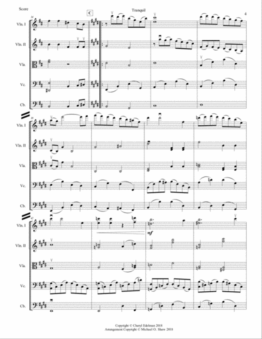 Tranquil for String Orchestra by Cheryl Edelman String Orchestra scores gallery preview page 5