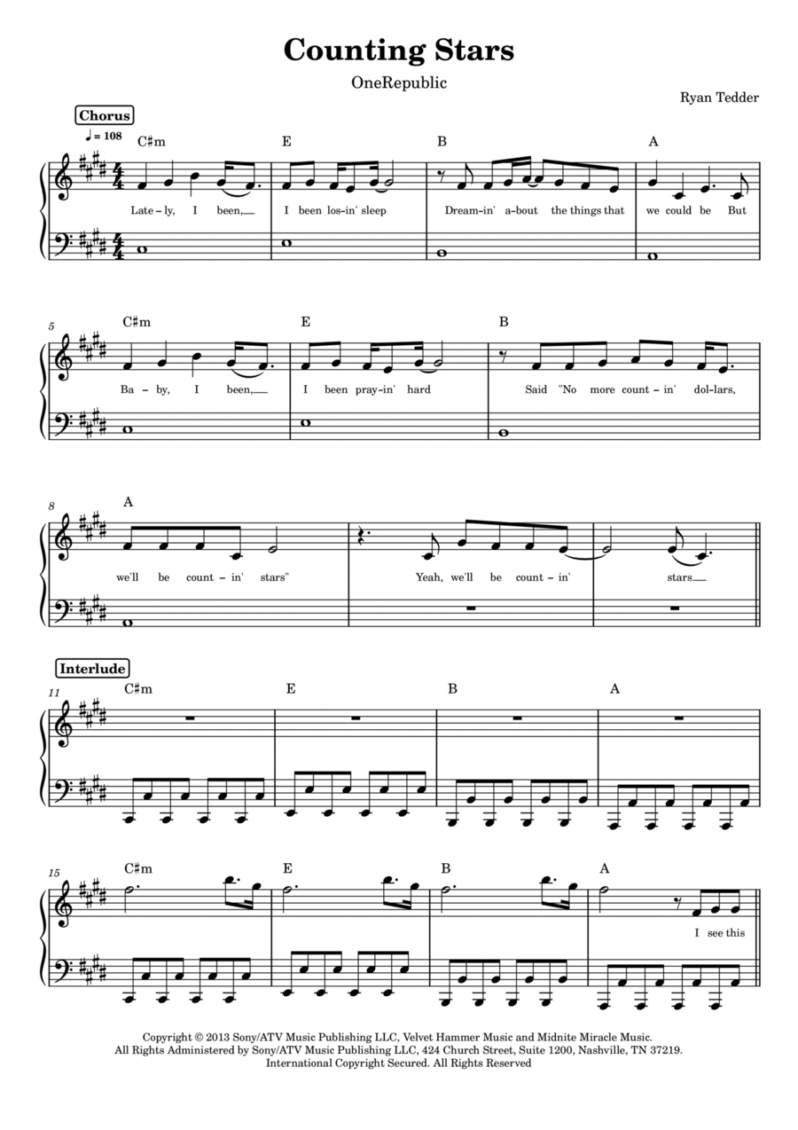 Counting Stars Voice scores gallery preview page 1