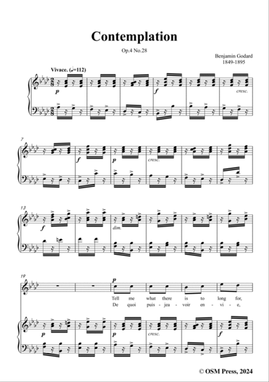 B. Godard-Contemplation,Op.4 No.28,in A flat Major Voice scores gallery preview page 3