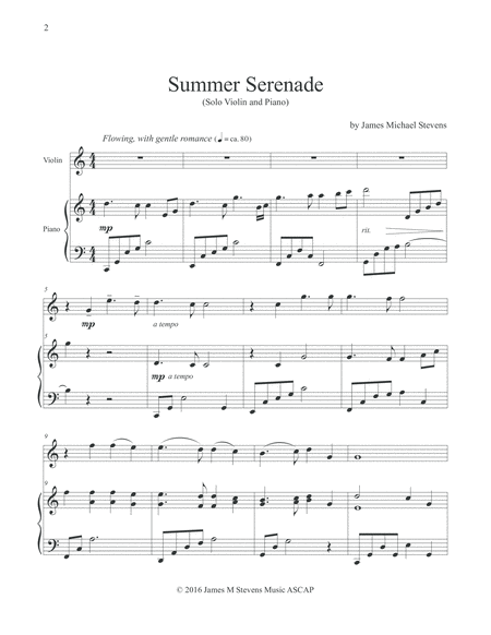 Summer Serenade (Solo Violin & Piano) image number null