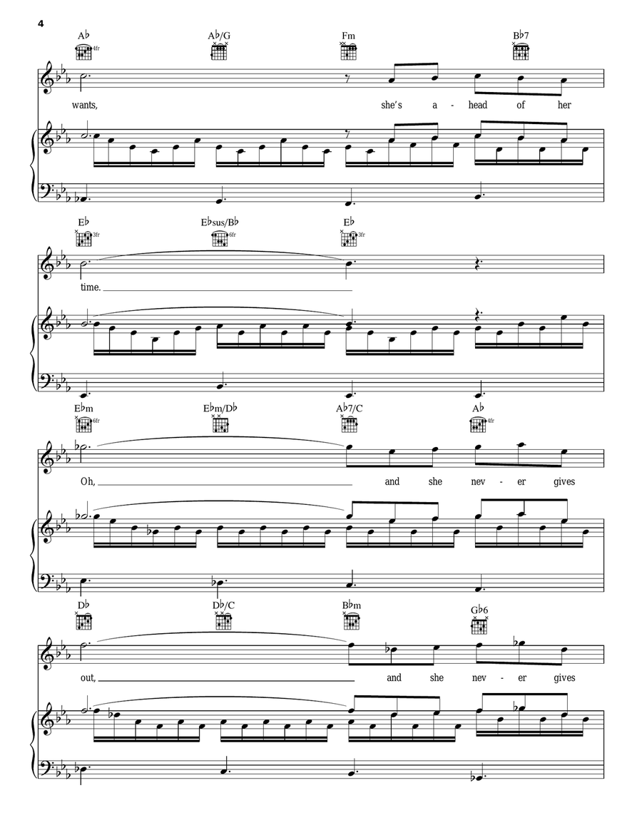 She's Always A Woman Piano, Vocal, Guitar scores gallery preview page 4