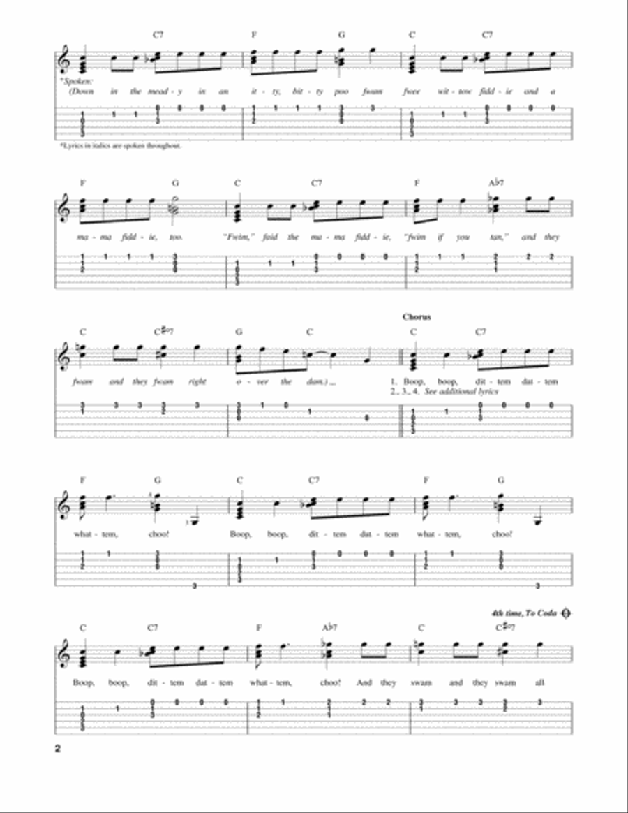 Three Little Fishies Guitar Tablature scores gallery preview page 2