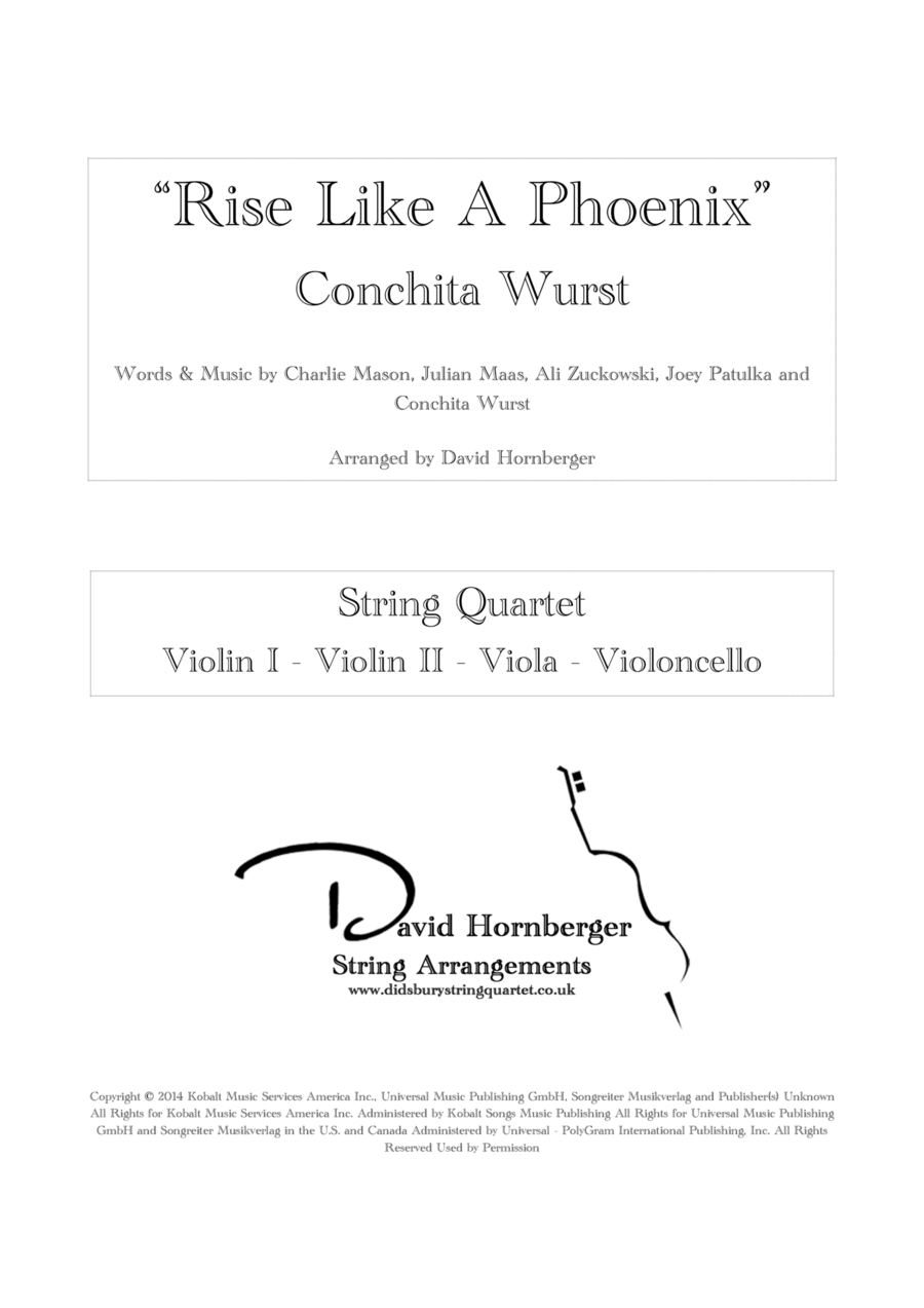 Rise Like A Phoenix Rise Like A Phoenix String Quartet scores gallery preview page 1